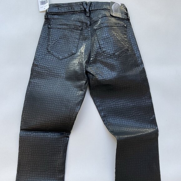Guess Women’s Shape Up Seamless Skinny Jeans Reptile Black Waxed Finish Size 25 - Picture 11 of 14